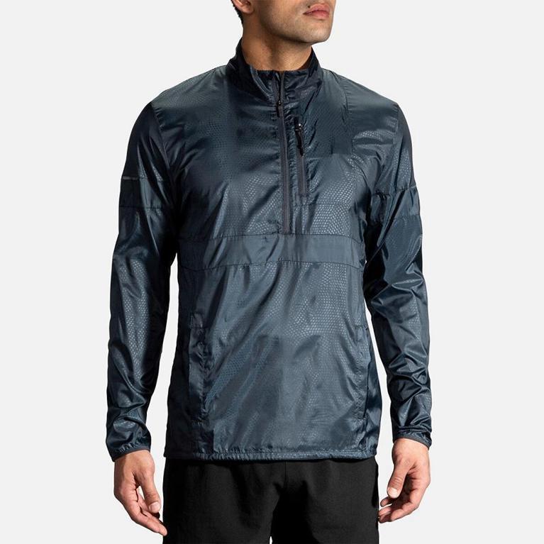 Brooks Men's LSD PULLOVER Running Jackets - Blue - Canada (FVNKL-3965)